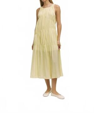NEW MOD REF the vittoria tiered midi dress in yellow
